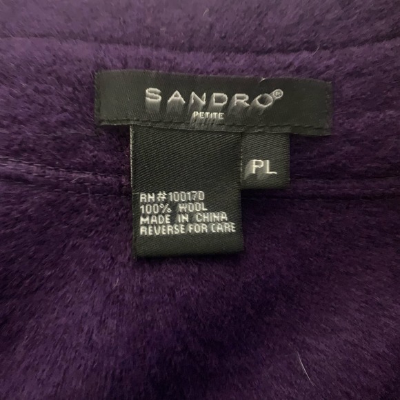 SANDRO Wool Structured VNeck Collared Belted Button Front Business Office Blazer - Picture 11 of 13